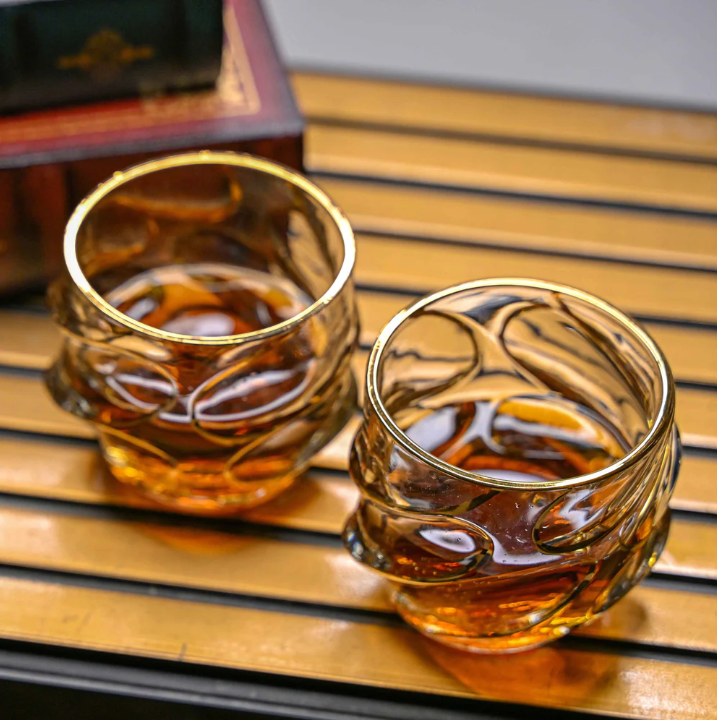 Majestic Gold-Cut Whiskey Glass - Set of 4