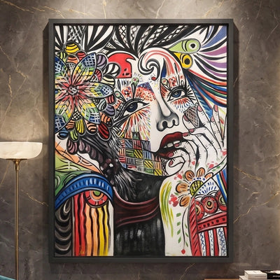 Vibrant Muse: Vertical Canvas