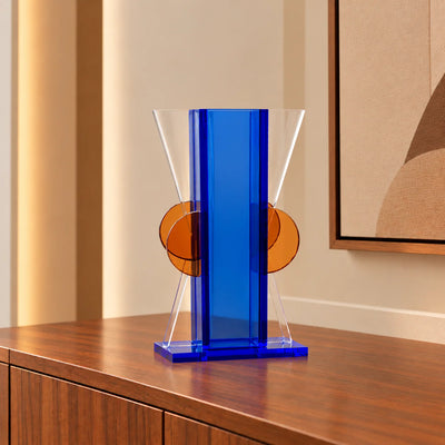 Blue Aura Crystal Vase