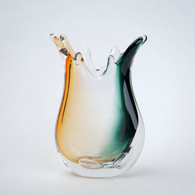 Green Clear Dual Tone Vase