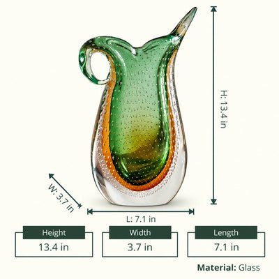 Green Amber Glass Vase