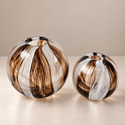 Bronze Elegance Striped Artisan Vase