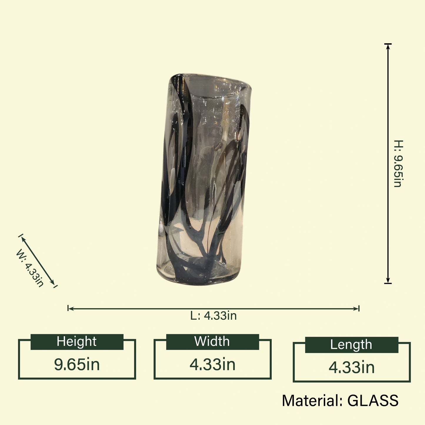 Midnight Swirl Handblown Glass Vase