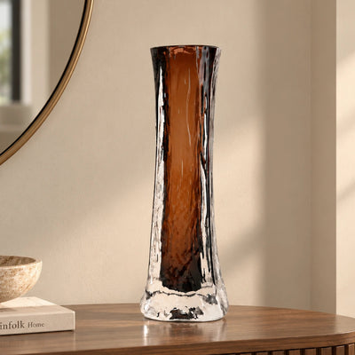 Mocha Glow Glass Vase