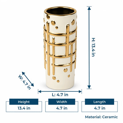 Modern Grid Relief Vase