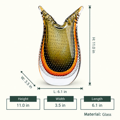 Olive Amber Vase
