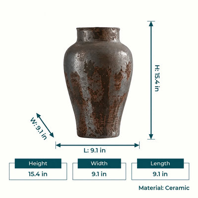 Rustic Ash Ceramic Vase