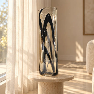 Nocturne Swirl Handblown Glass Vase