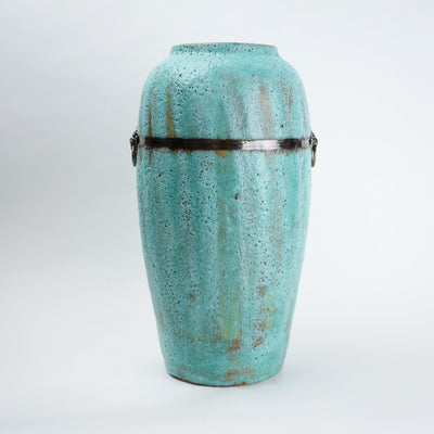 Turquoise Patina Ceramic Vase