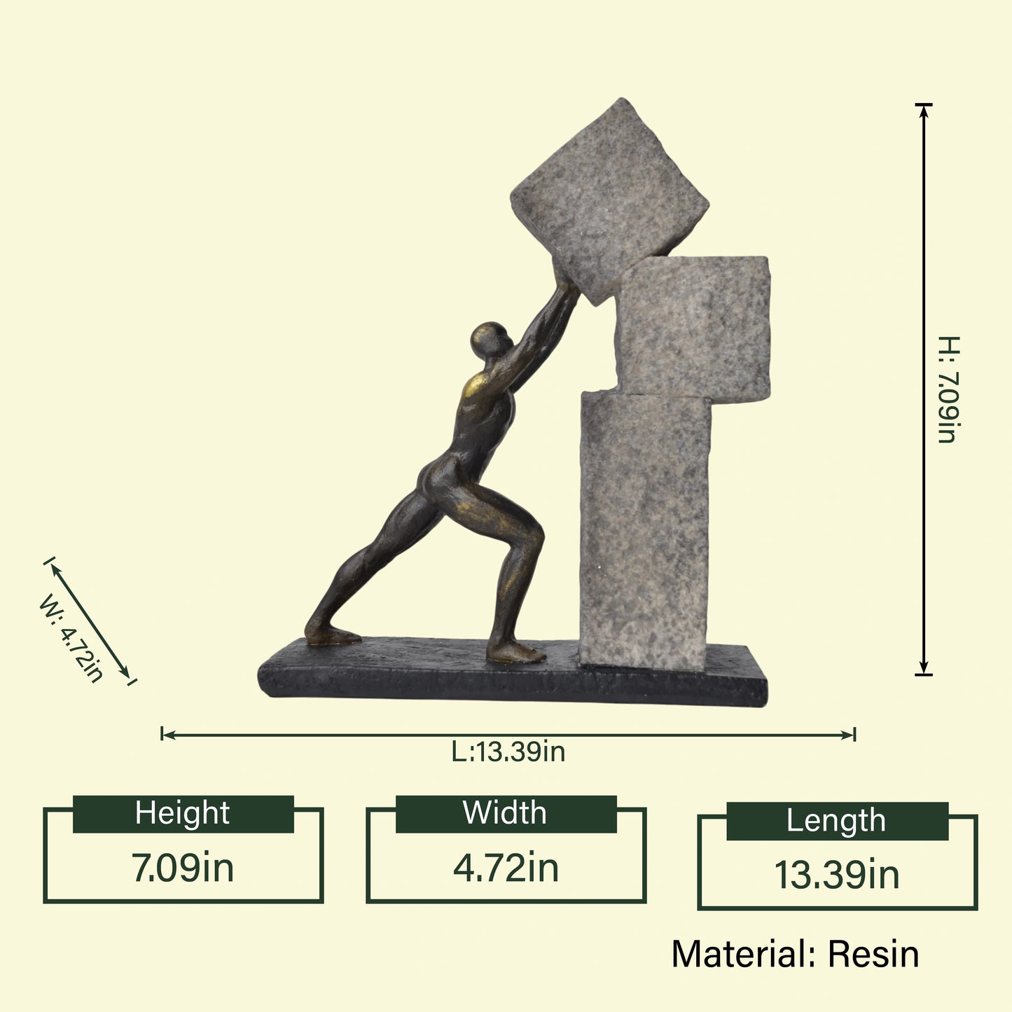 Vertical Bronze Strive Figurine