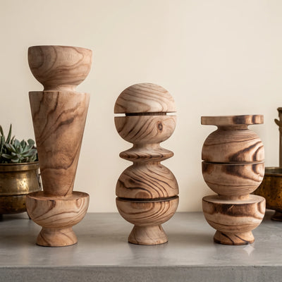 Burnt Wood Totem Decorative Accent