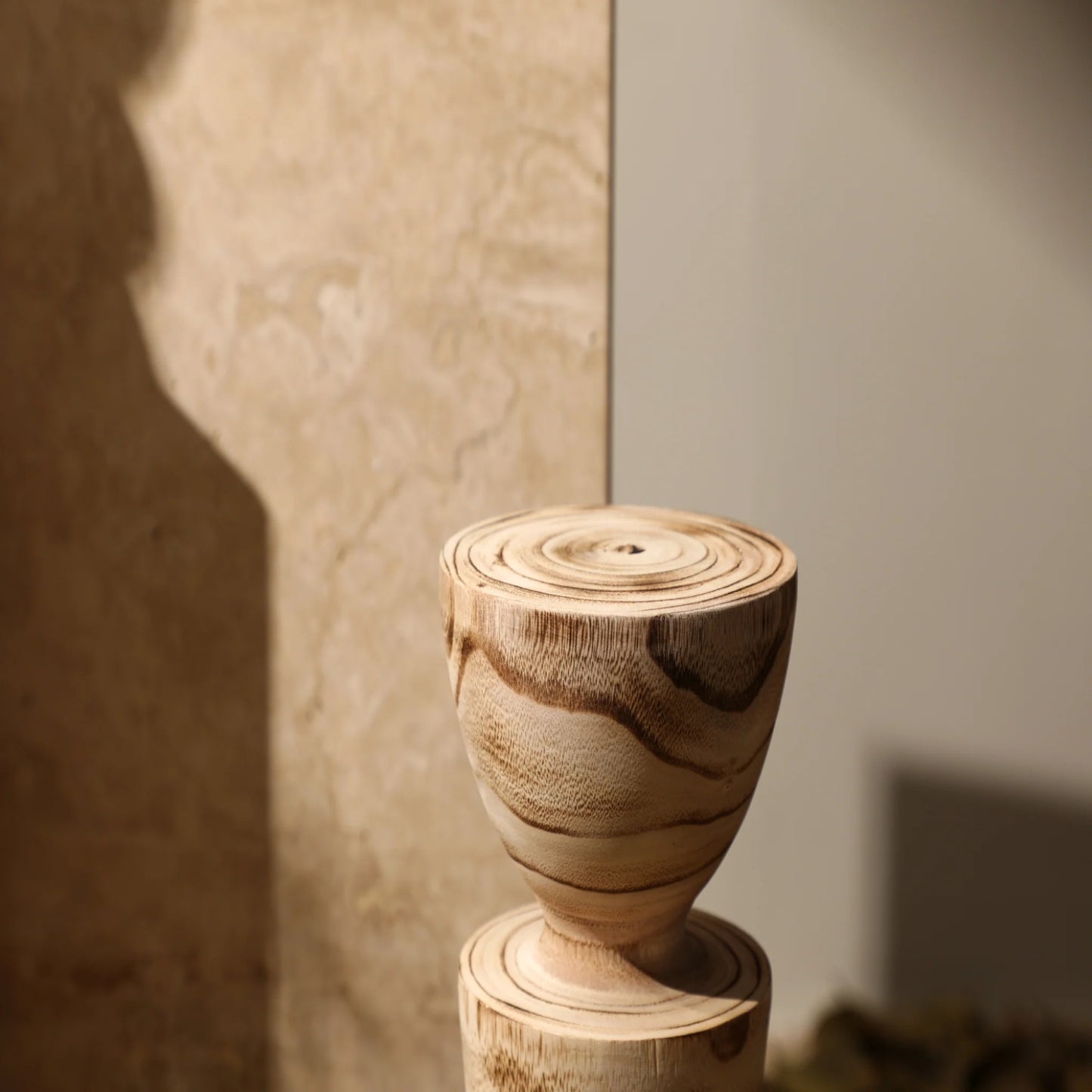 High Wooden Stacking Cup Ornaments - Sleek & Versatile Decor