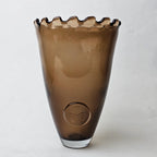 Bronze vase, ruffled rim, 12.99in product shot