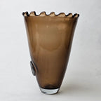 Bronze vase, ruffled rim, 12.99in product shot