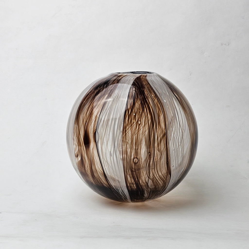 Two Bronze Elegance globe vases, scale shot