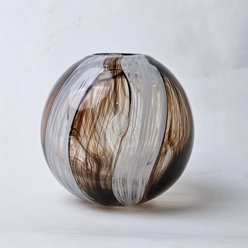Two Bronze Elegance globe vases, scale shot