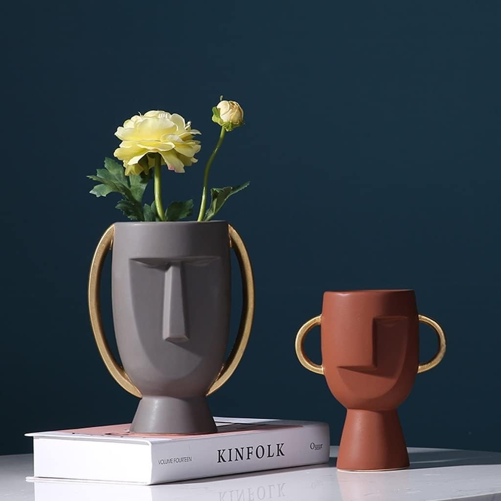 Nordic Ceramic Face Vase