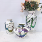 abstract splash white ceramic decorative vase