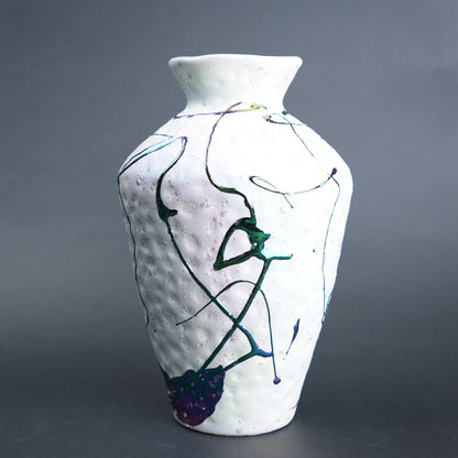 abstract splash white ceramic decorative vase