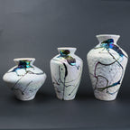 abstract splash white ceramic decorative vase