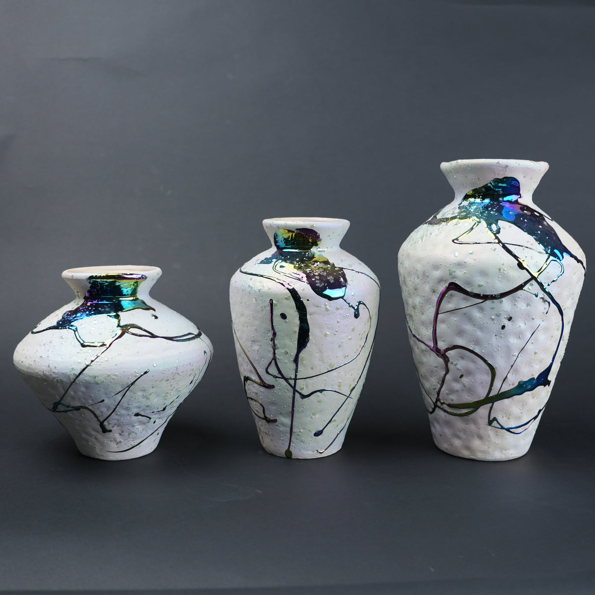 abstract splash white ceramic decorative vase