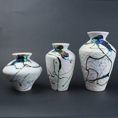 abstract splash white ceramic decorative vase
