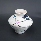 abstract splash white ceramic decorative vase