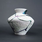 abstract splash white ceramic decorative vase