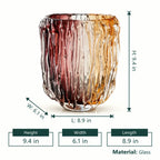 Amber Streak tall vase, vertical drips
