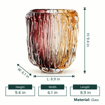 Amber Blush Glass Vase