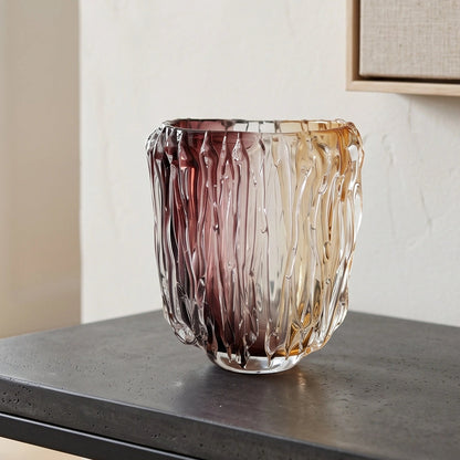 Amber Blush Glass Vase