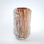 Amber Streak tall vase, vertical drips