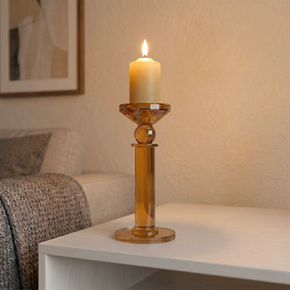 Amber Crystal Candle Holder