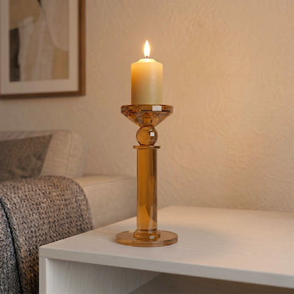 Amber Crystal Candle Holder