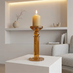 Amber Crystal Candle Holder