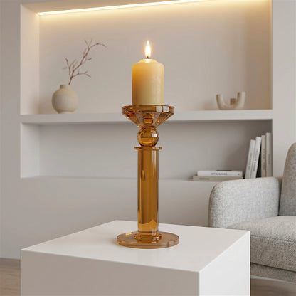 Amber Crystal Candle Holder