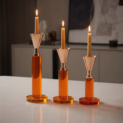 Amber Glow Luxe Candle Holder Set