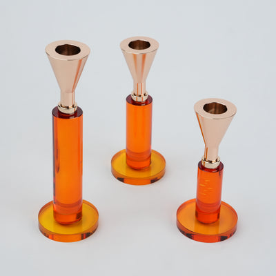 Amber Glow Luxe Candle Holder Set