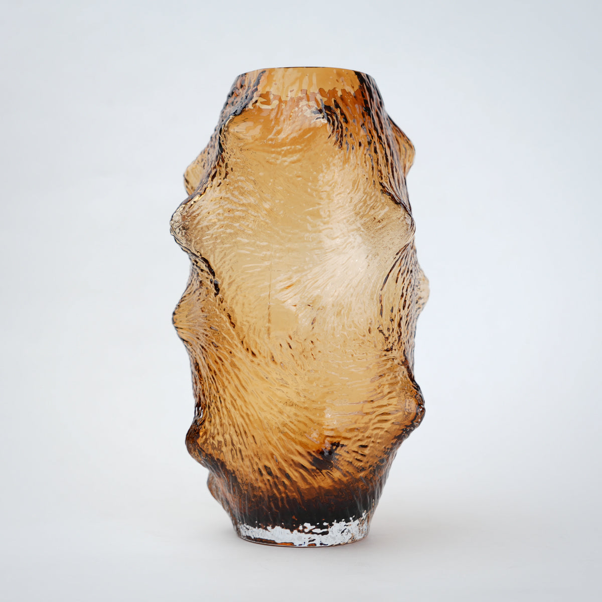 Textured amber-colored vase for modern home styling and table decor