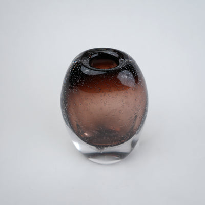 Amber Oval Glass Vase