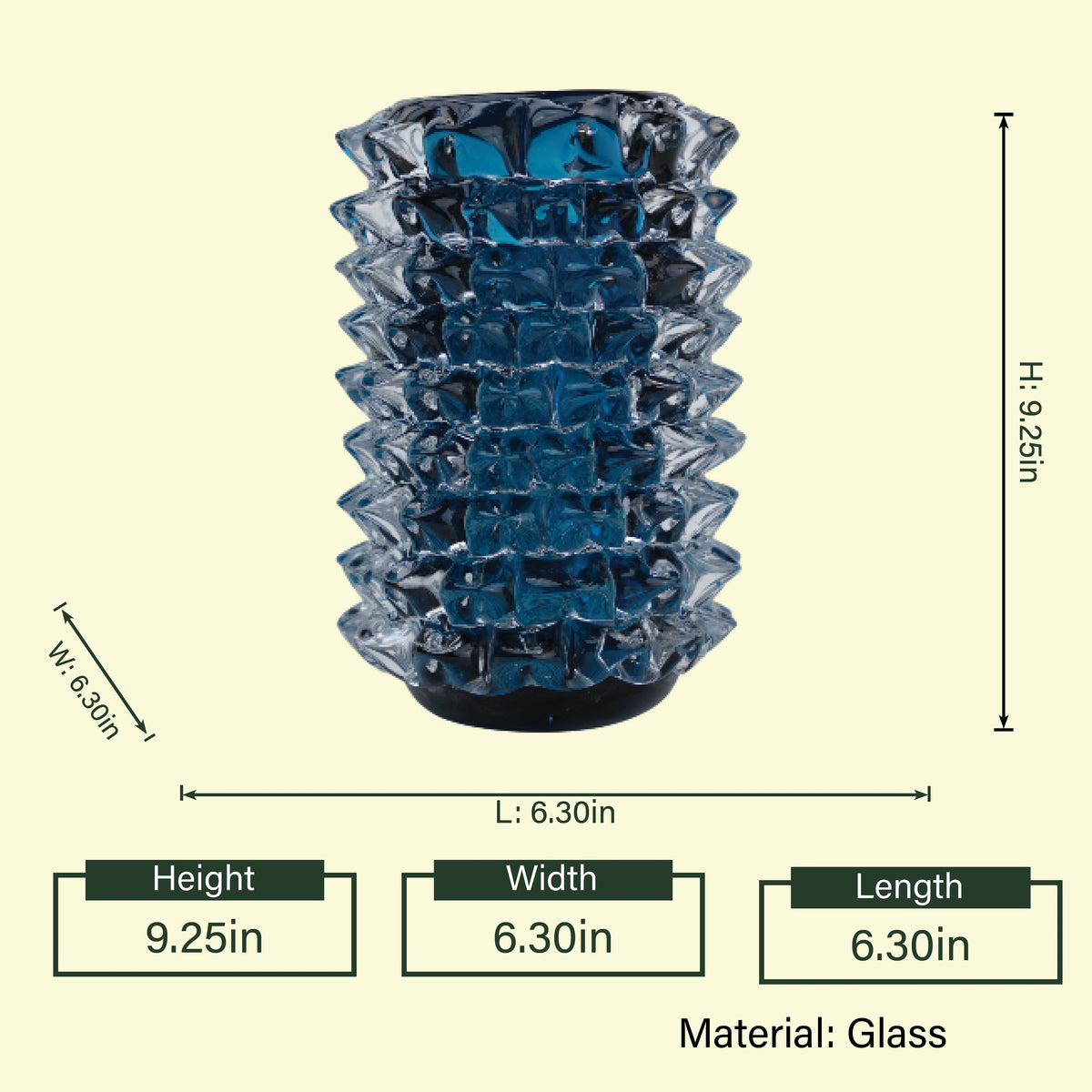 Apex Texture blue thorny vase, diagram