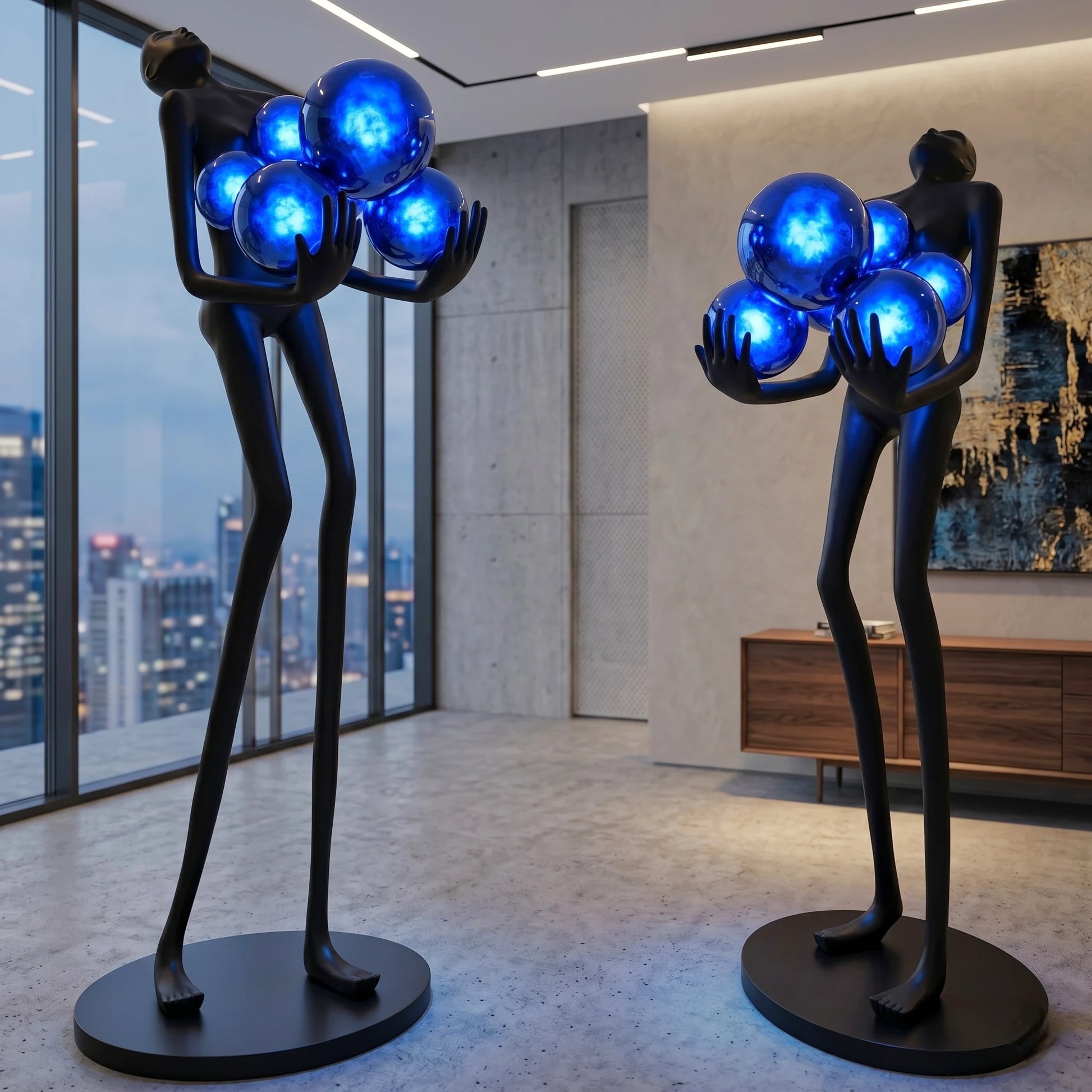 Azure Radiance pair, blue orbs, lifestyle