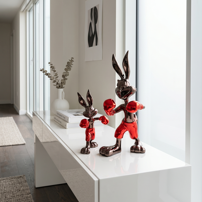 Bunny Boxer Crimson Figurine