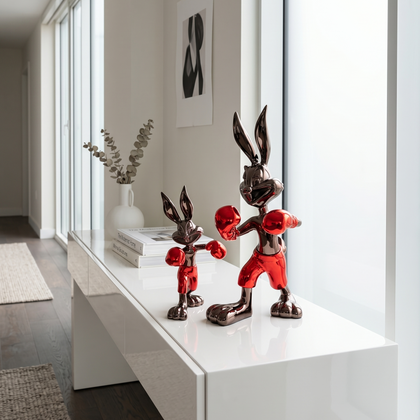 Bunny Boxer Crimson Figurine