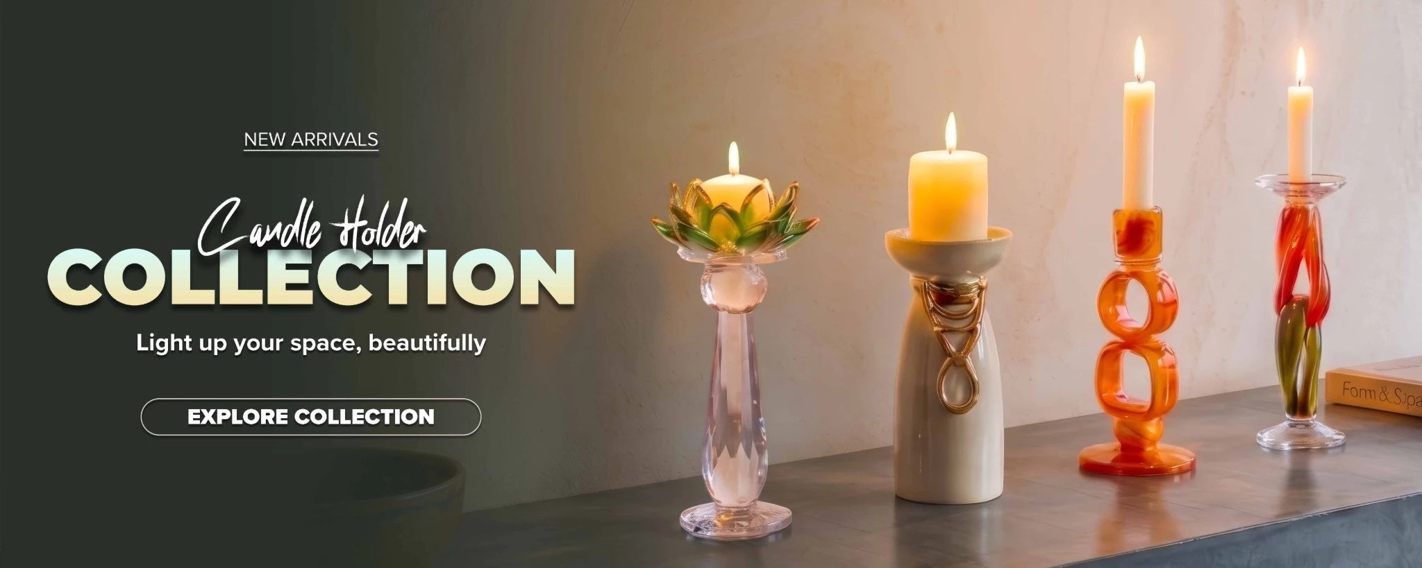 candle holder collection with decorative candle stands and ambient lighting decor for home