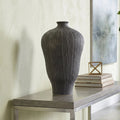 Charcoal Grey Drip Ceramic Vase
