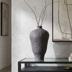 Charcoal Grey Drip Ceramic Vase