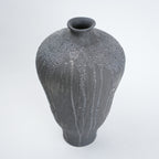 Charcoal drip vase, 3/4 angle on white