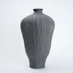 Textured gray vase