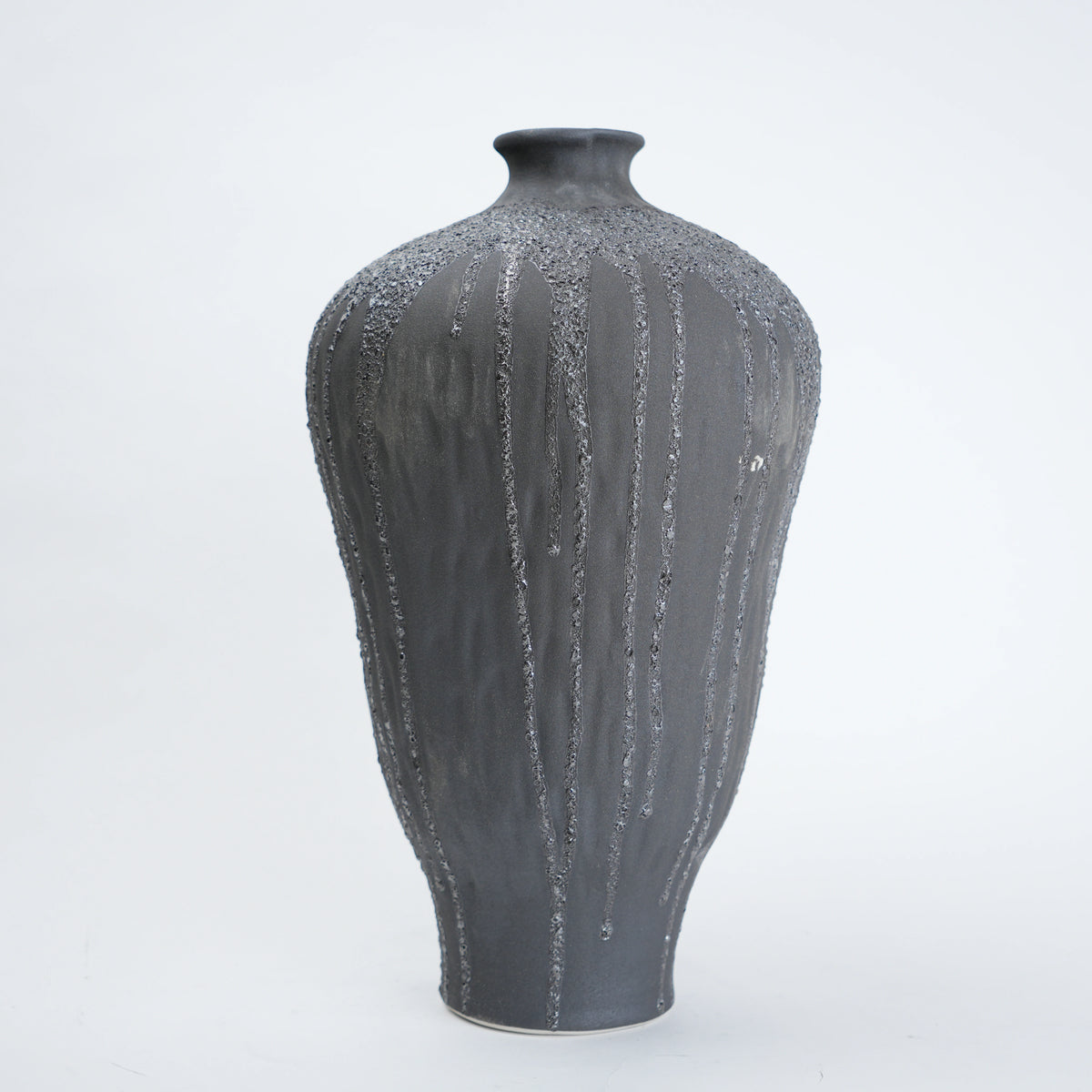 Textured gray vase